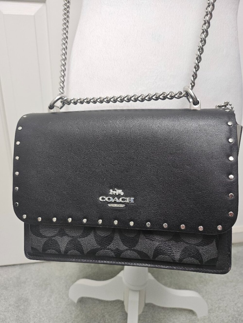 Coach Crossbody Bag - Signature Canvas and Black Leather - Picture 2 of 8